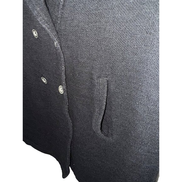 Free People Casual Friday Black Slub Knit Longline Sweater Blazer Size Large - Picture 5 of 10